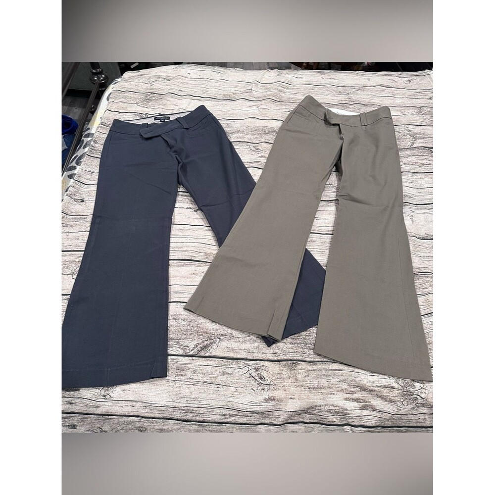 Lot of 2 Banana Republic Flare Trousers in Taupe & Grey Size 8, 28” Inseam
